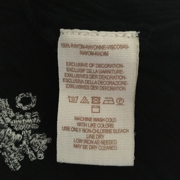 FREE PEOPLE Black Embroidered Star Gazer Dress M - Picture 8 of 8